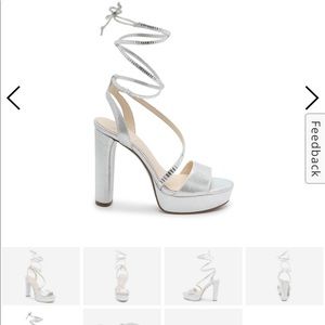 Silver metallic Jessica Simpson platform heels 8.5